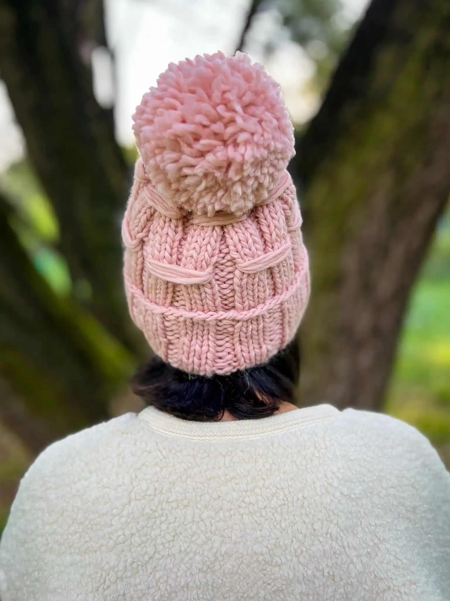 MERINO miękka wełniana czapka EUFORIA "Jasny różowy" 144 urocza zimowa czapka z welna merino