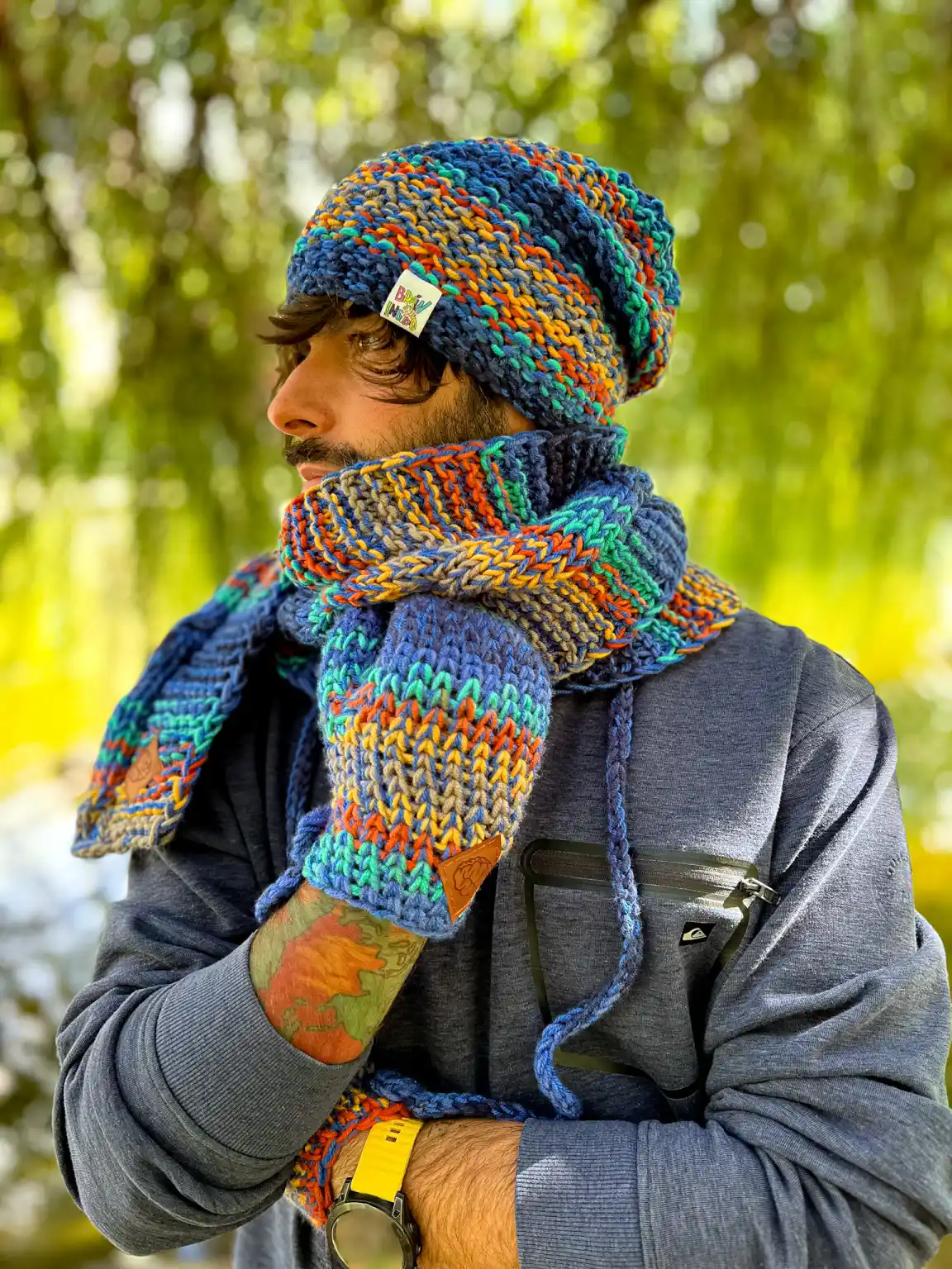 Męska czapka MERINO 50% "Górski potok" NEVERLAND 250 zimowa meska czapka