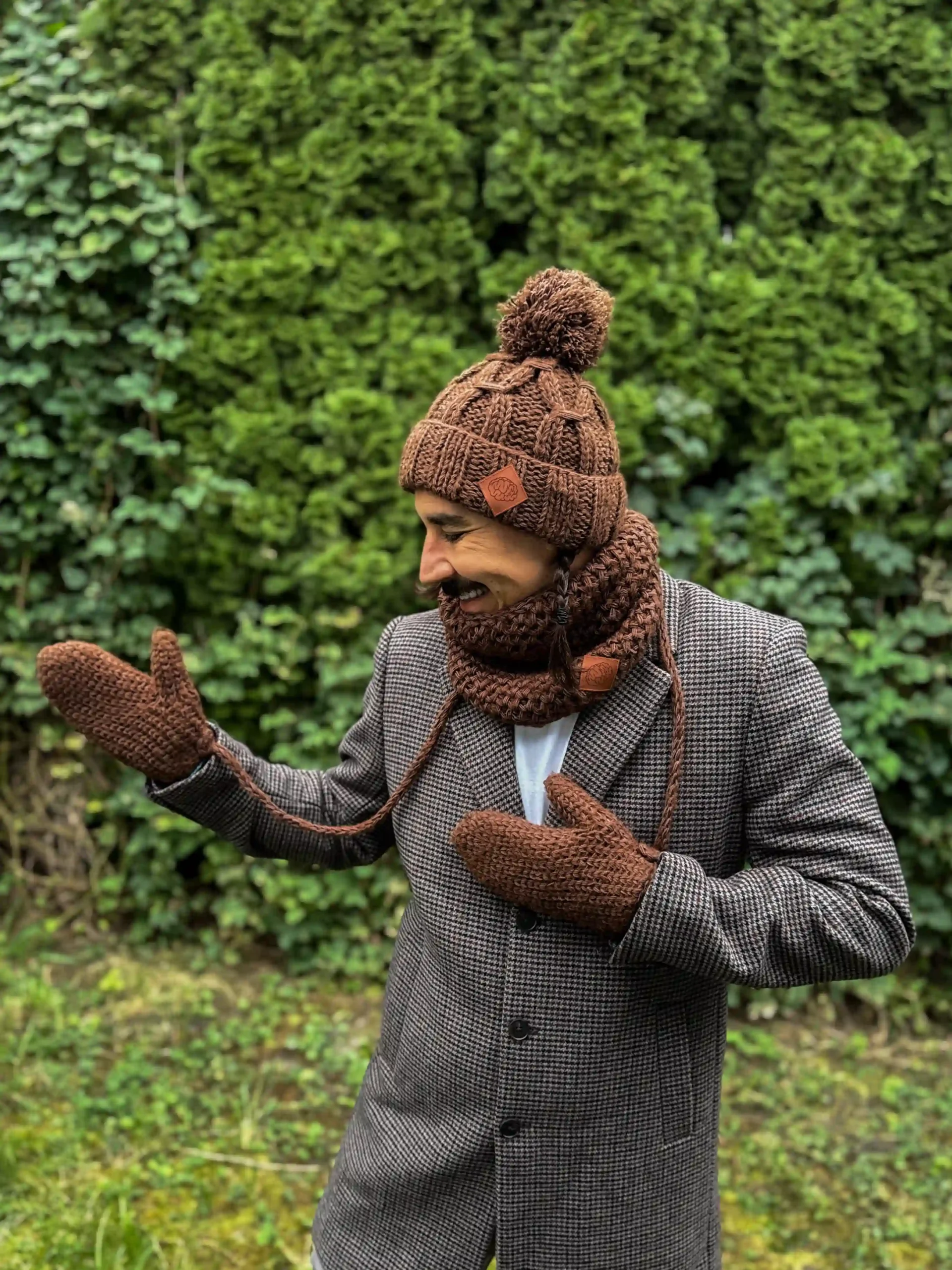 Męska czapka MERINO Euforia "Brąz" 156 zimowy komplet merino scaled 1