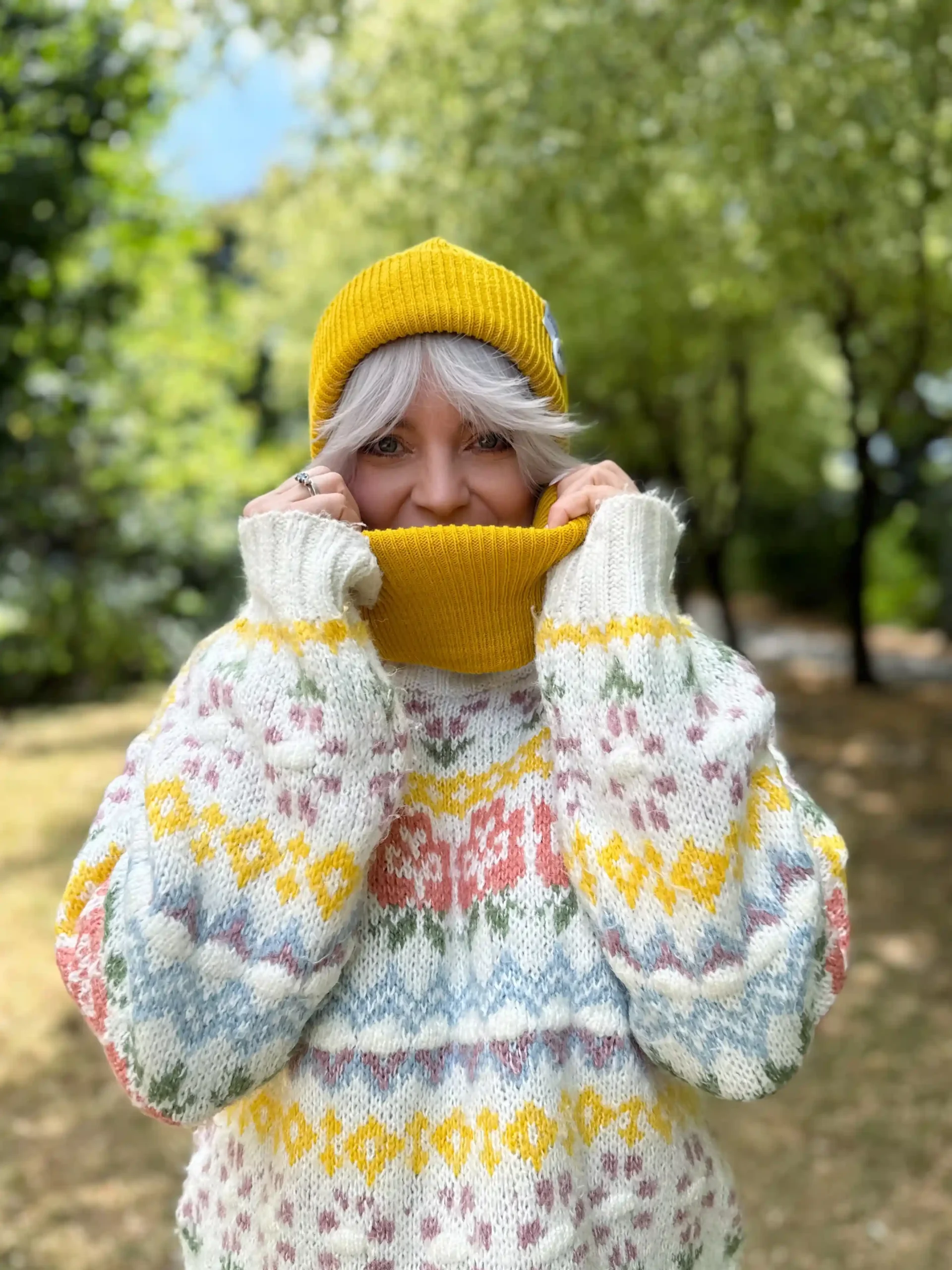 Zimowy BUFF "Miodowy" 76 zolta czapka slouchy damska scaled 1