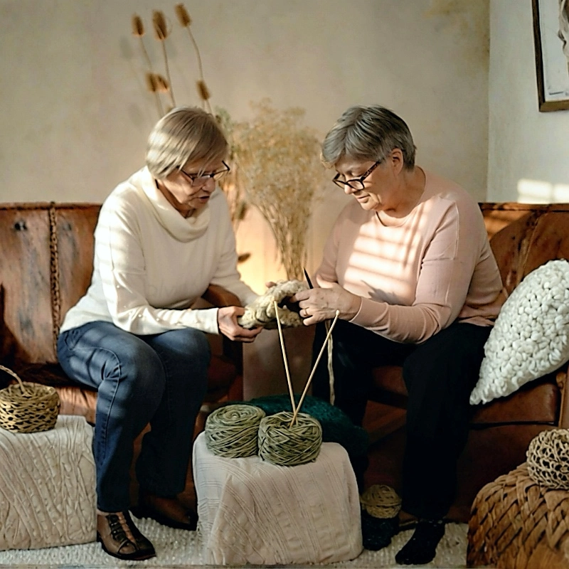 SENIORKI Z POZNANIA DZIERGAJĄ ZIMOWE CZAPKI