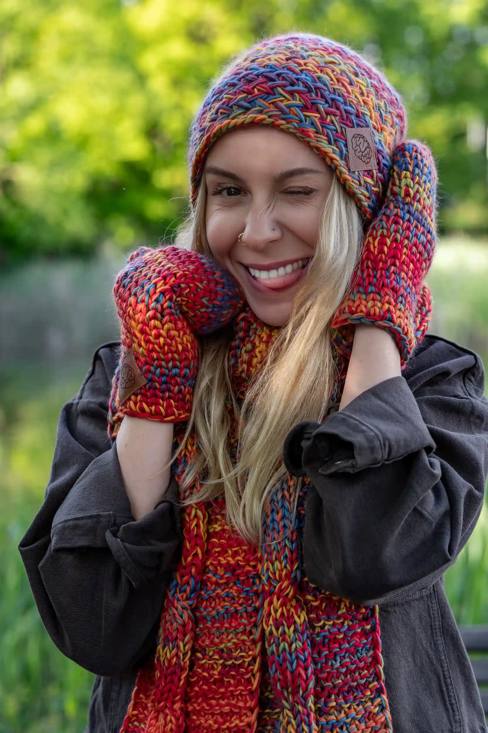 Czapka MERINO 100% "Przygaszone Czerwienie" EXPLORER 136 czapka merino bez pompona