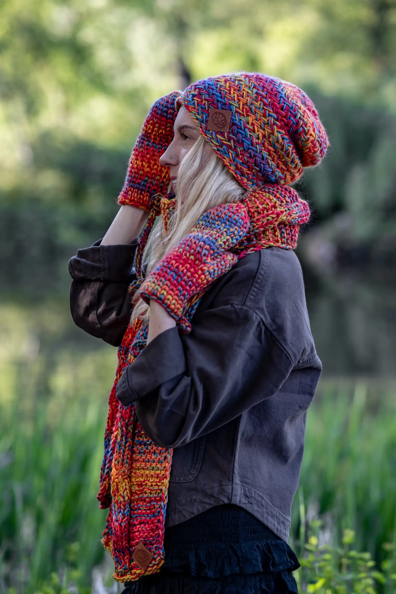 Czapka MERINO 100% "Przygaszone Czerwienie" EXPLORER 27 czapka z wełny merynosa