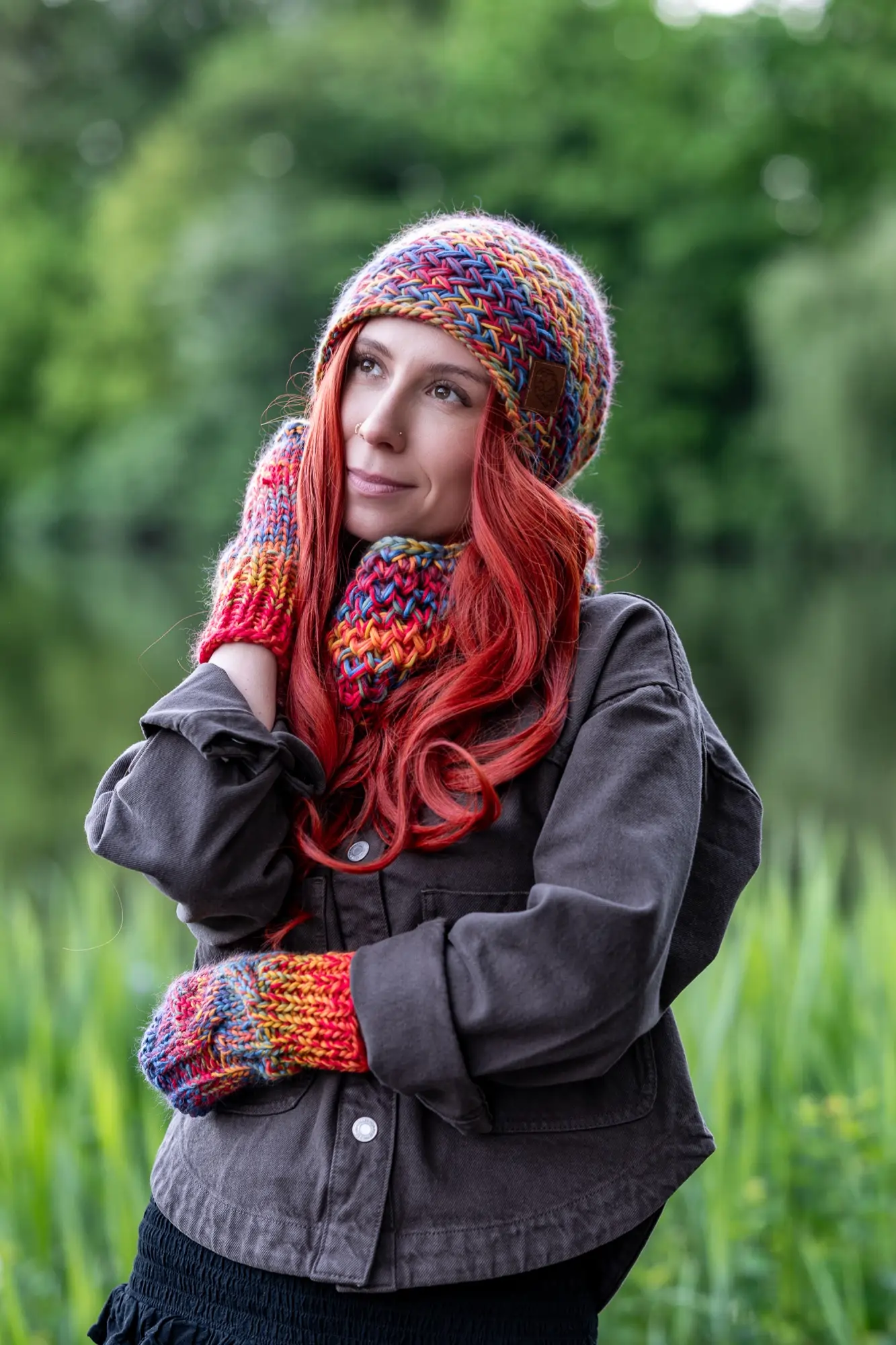 Czapka MERINO 100% "Przygaszone Czerwienie" EXPLORER 35 czapka zimowa damska merino
