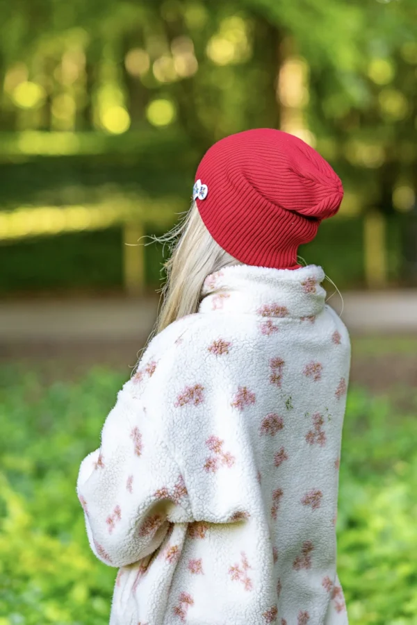 Luźna czapka z bawełny logo kolorowe "Czerwony" 12 czerwona czapka smerfetka