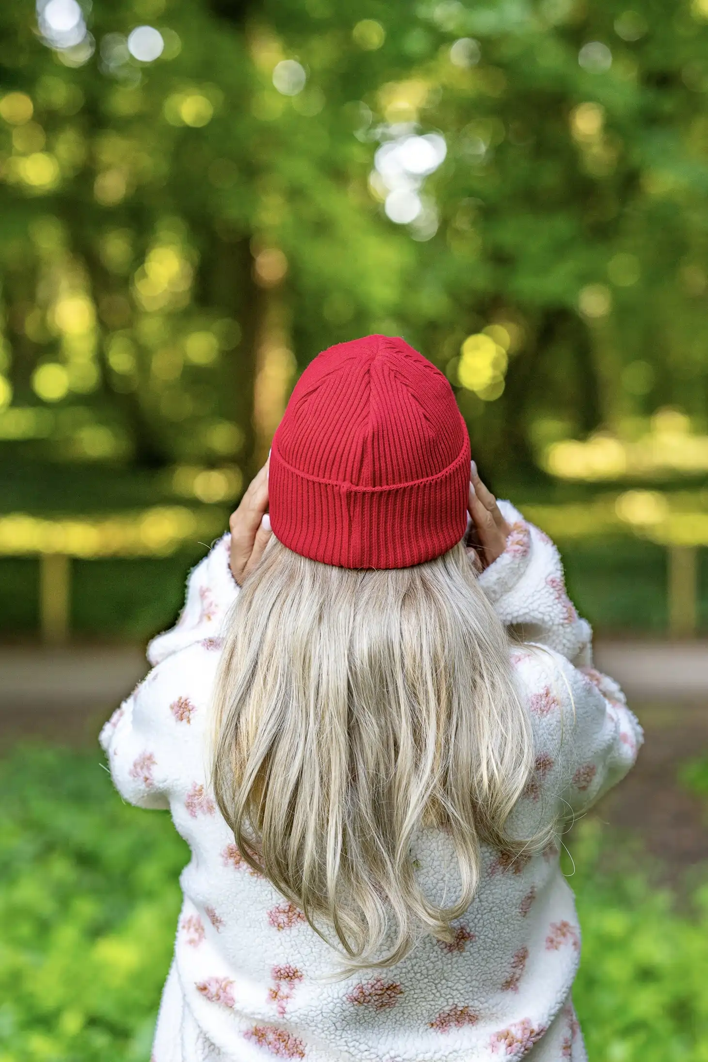 Czapka beanie z bawełny logo kolorowe "Czerwony" 116 damska dokerka