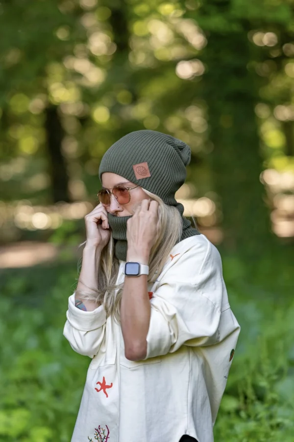 Bawełniana czapka wiosenna logo ekoskórka "Khaki Ciemny Zielony" 19 Bawełniana czapka wiosenna logo ekoskórka "Khaki Ciemny Zielony"