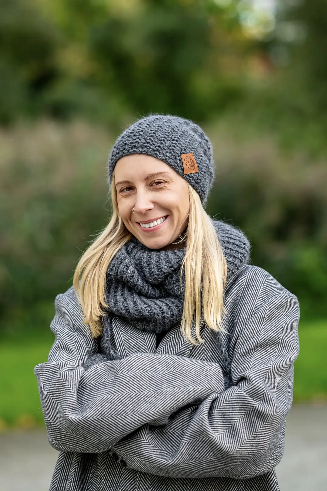 Komin MERINO 67% „Ciemny Szary” 66 komin damski merino