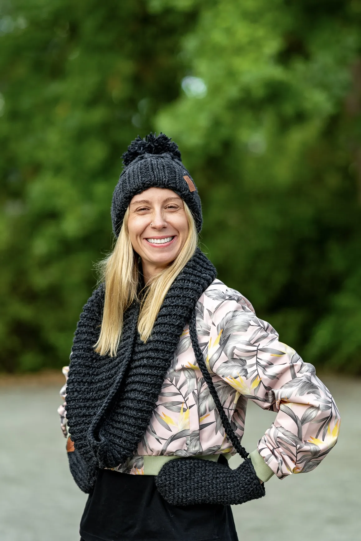 Komin MERINO 34% „Czarna Perła” 47 komin merino i alpaka
