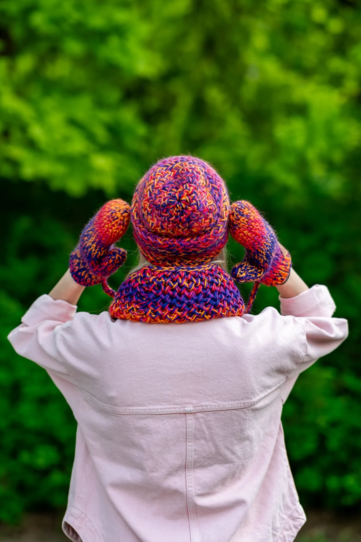 Mały komin MERINO 100% "Fiolety" 97 komplet merino damski
