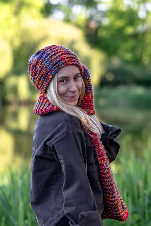 luźna czapka merino