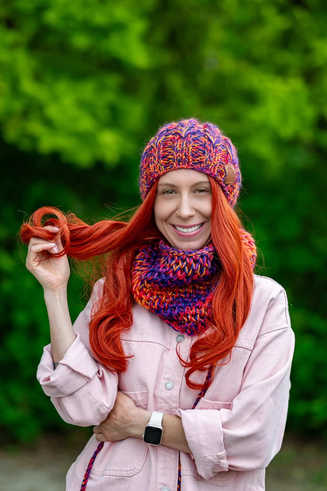 Mały komin MERINO 100% "Fiolety" 98 merino buff damski