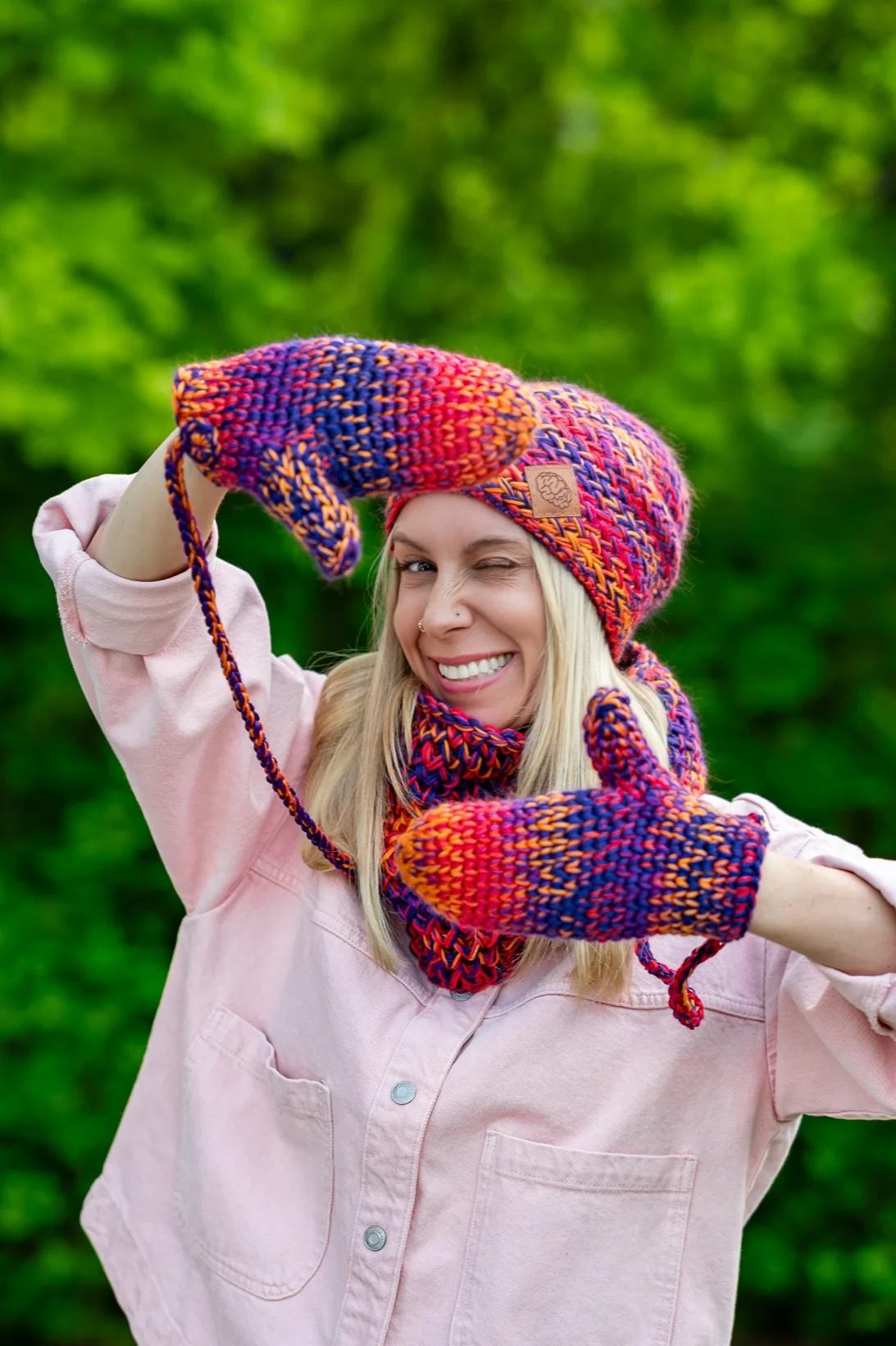Rękawiczki MERINO 100% "Fiolety" 74 rękawiczki handmade damskie merino