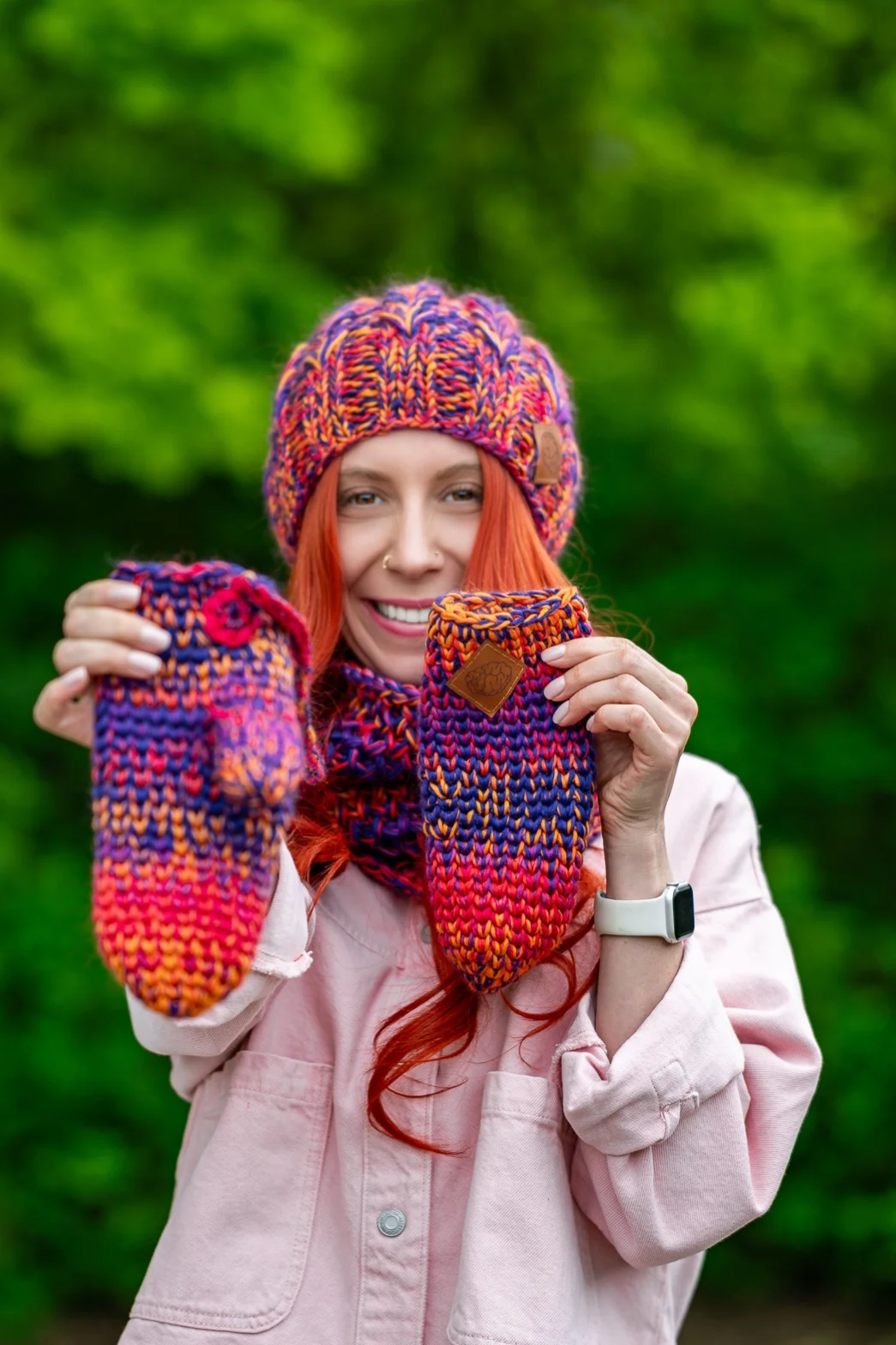 Rękawiczki MERINO 100% "Fiolety" 91 rękawiczki z naturalnej wełny