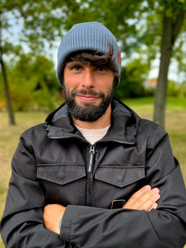 Bawełniana szara beanie męska