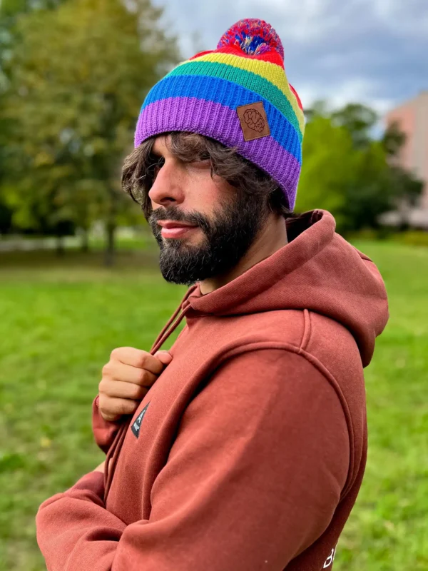 Męska Tęczowa Czapka 14 beanie pride flag