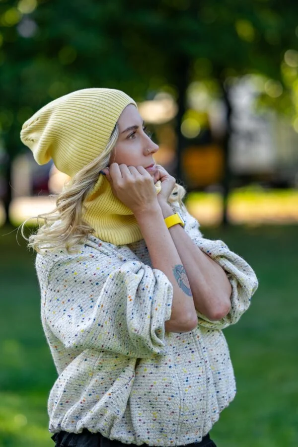 Luźna Czapka bawełniana logo ekoskórka "Banan" 18 bananowa czapka damska