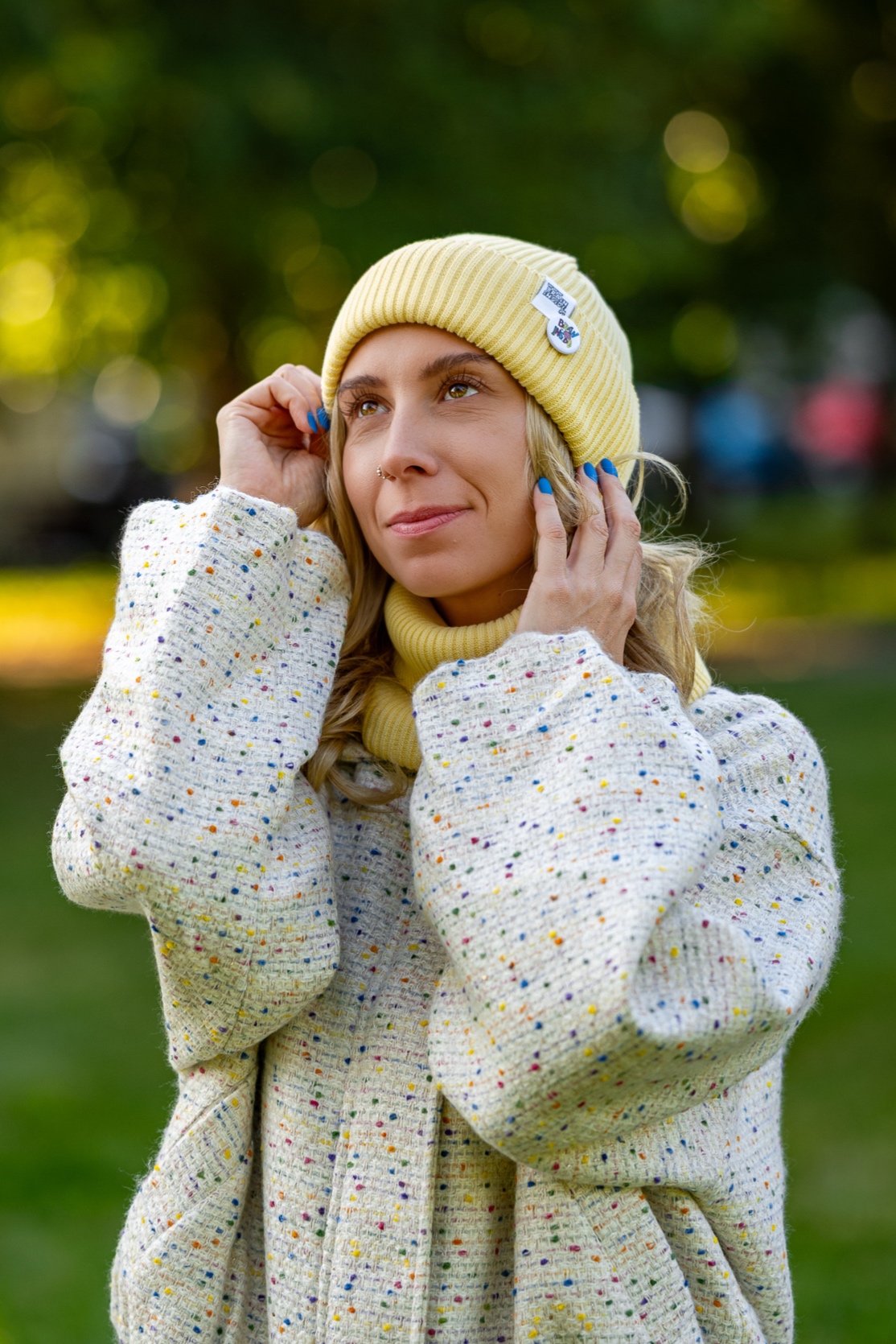 Czapka beanie bawełniana logo kolorowe "Banan" 79 bawełniana czapka na wiosnę