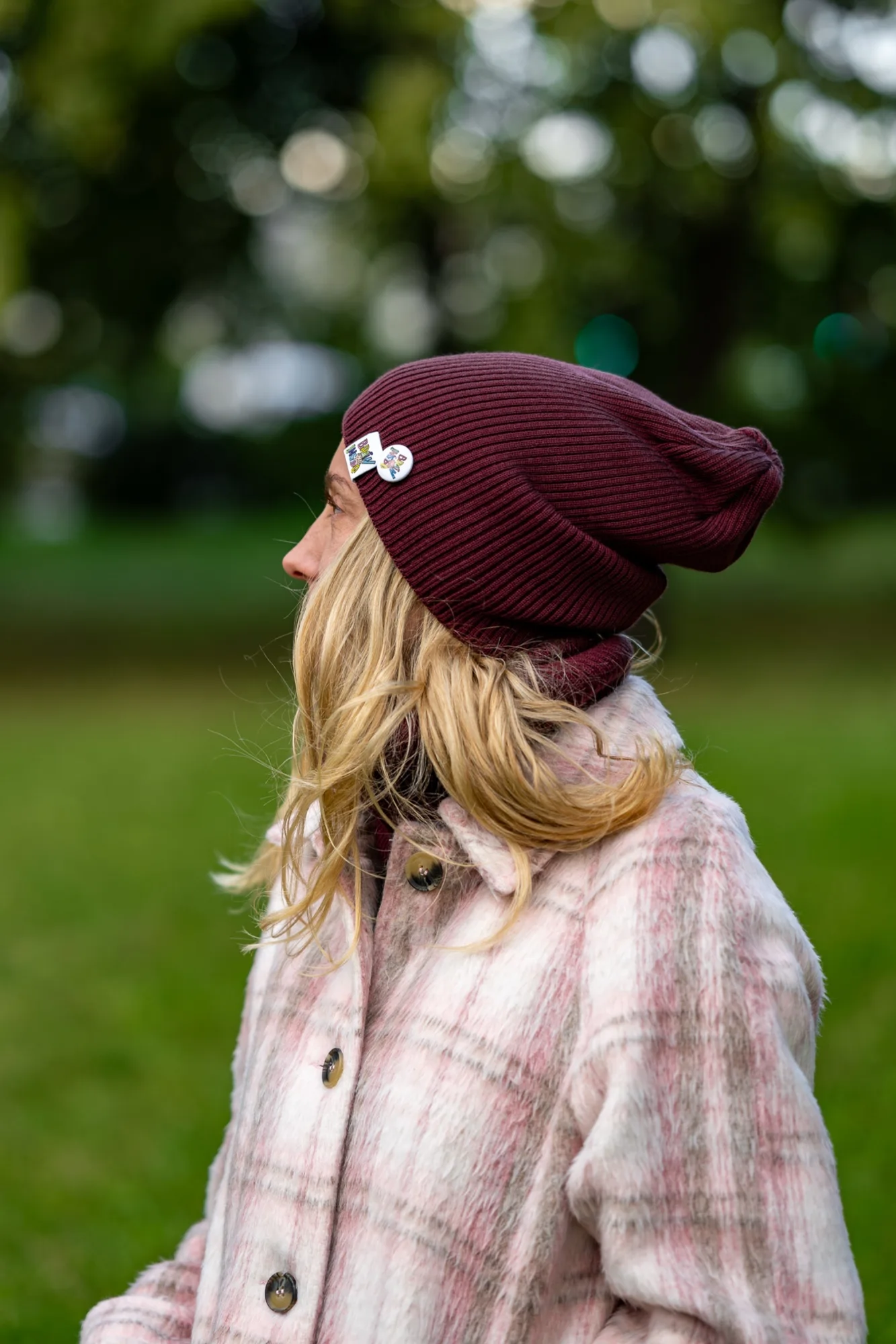 Czapka slouchy MERINO logo kolorowe "Bordo" 9 czapka damska bordo