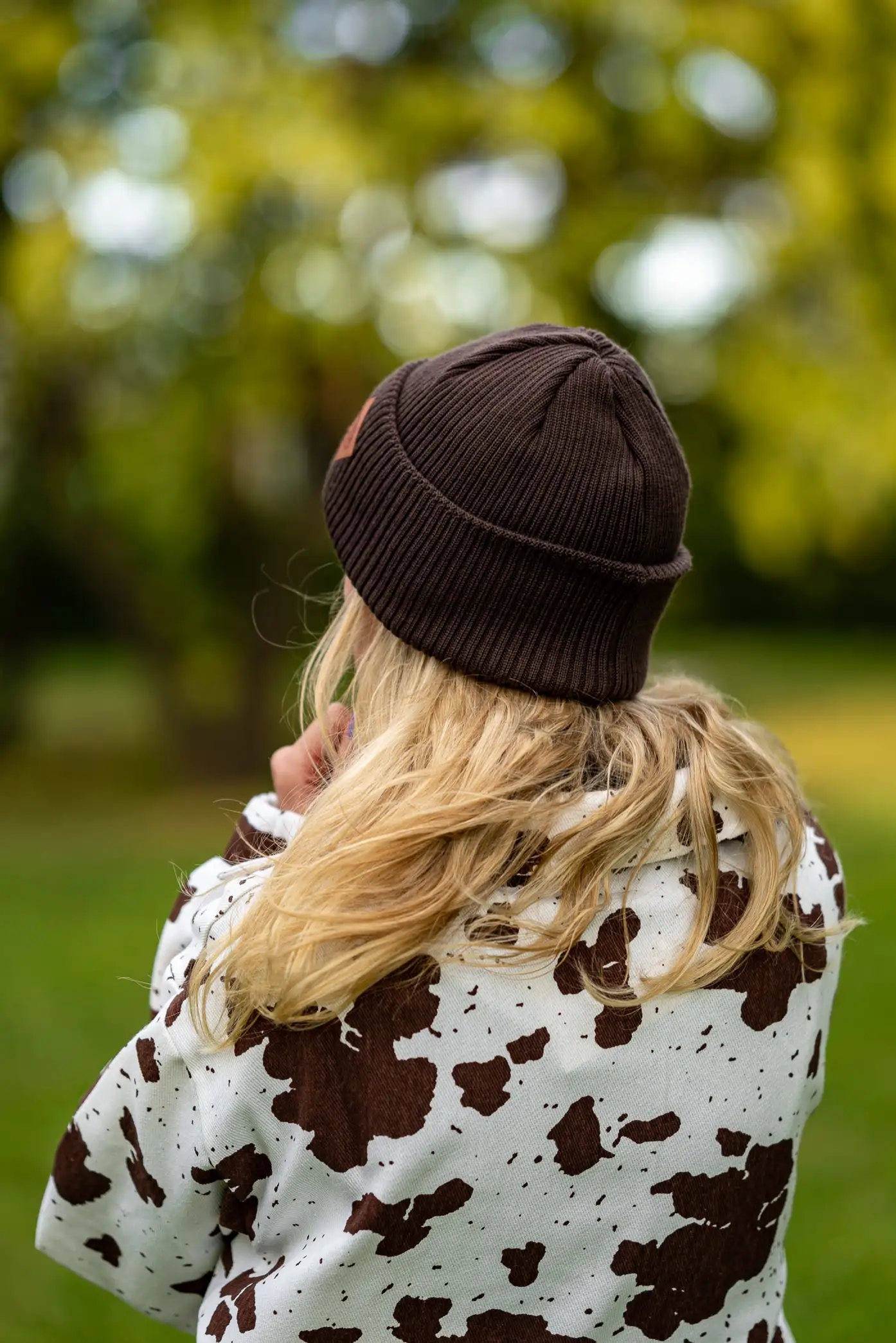MERINO czapka beanie logo ekoskórka "Brąz" 18 czapka merino na wiosnę