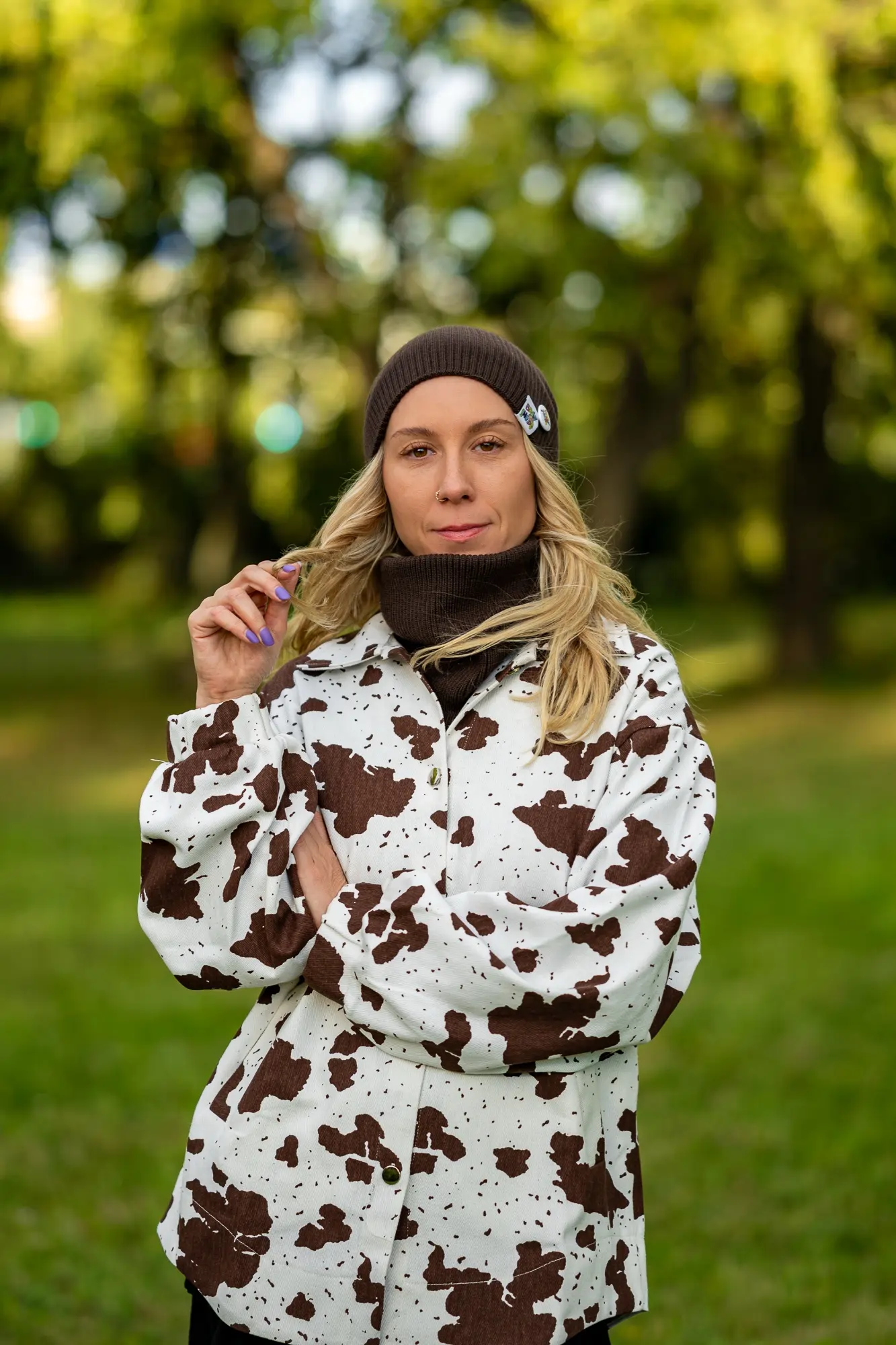 MERINO mały komin "Brąz" 41 czapka merino nie gryzie