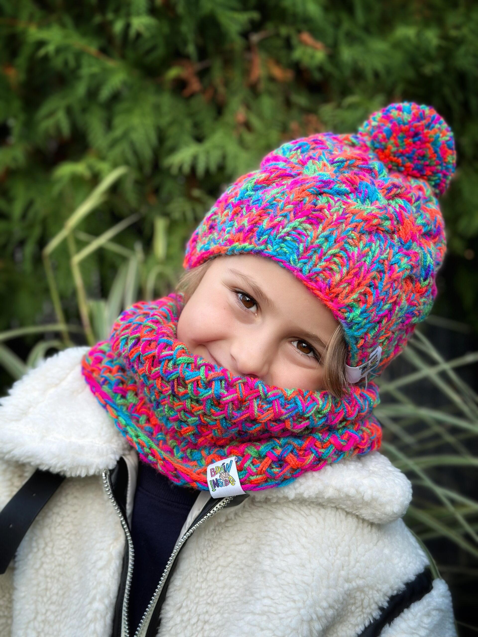 Czapka zimowa dla dziecka HAPPY "Kolorki" 101 kolorowy komplet zimowy kids