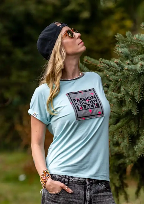 Miętowa koszulka Passion is the new black MINT KUSH 73 t shirt damski z nadrukiem mięta