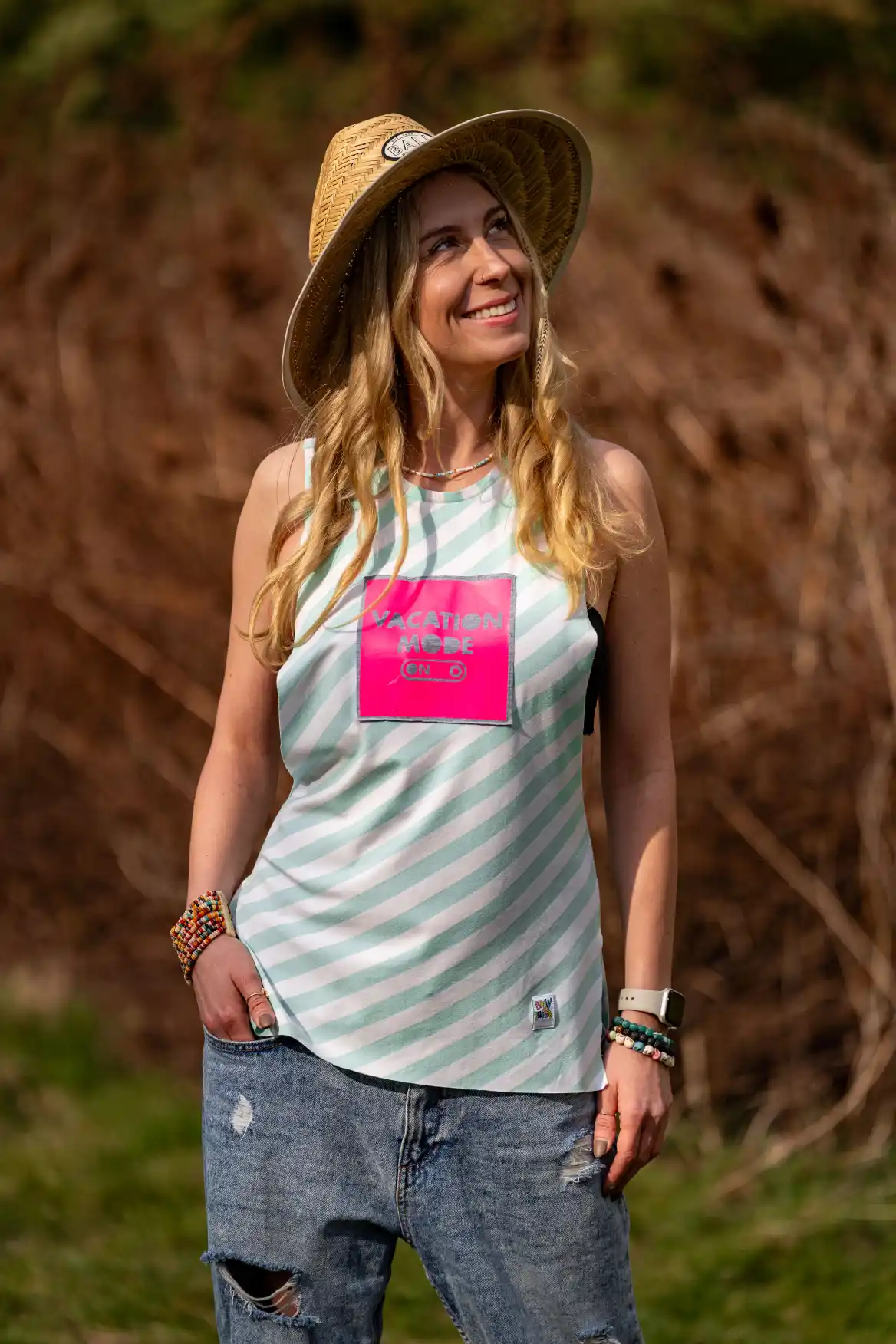 Top Vacation mode on STRIPE MINT KUSH 175 top oversize