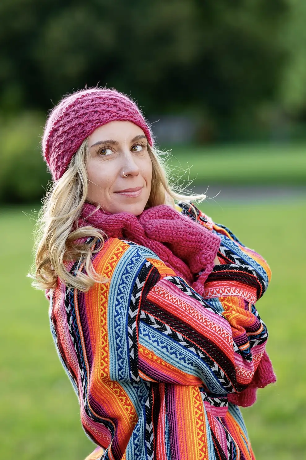 Czapka MERINO 67% Hope "Malina" + podszewka JEDWAB 14 czapka z włóczki merino moher
