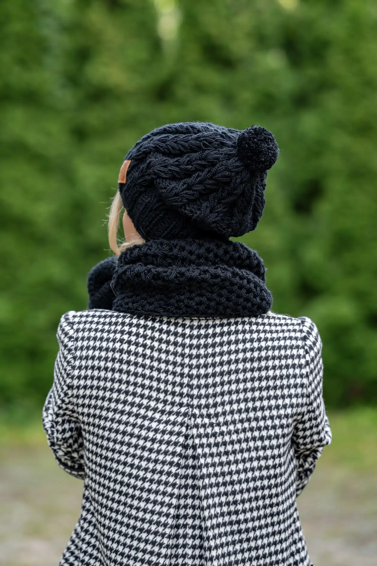 Czapka Smile z dodatkiem MERINO 67% "Czarny" + podszewka BAWEŁNA 32 damska czapka merino z podszewką