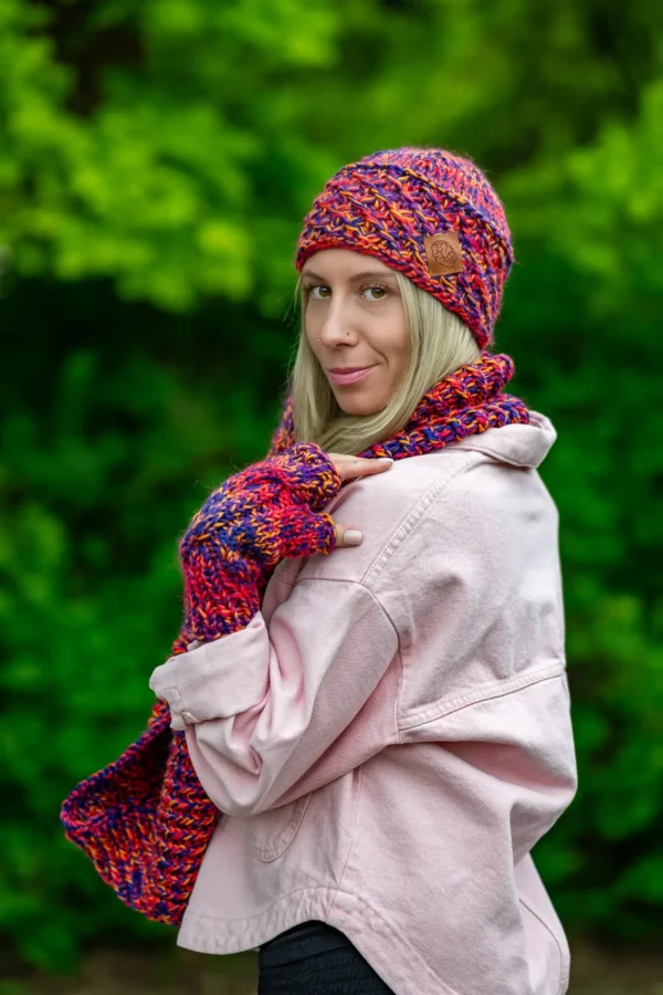kolorowa czapka merino