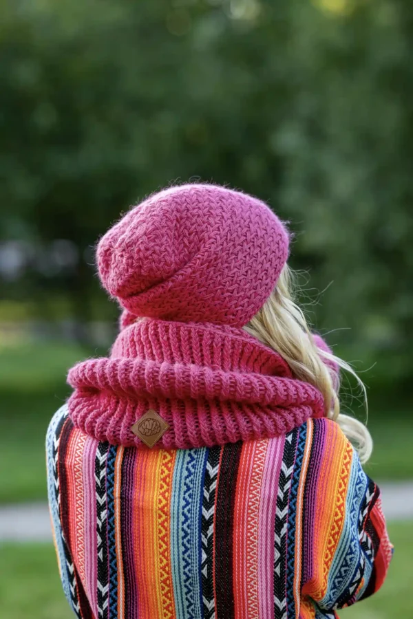 Czapka MERINO 67% "Malina" EXPLORER 20 komin do wielokrotnego owijania