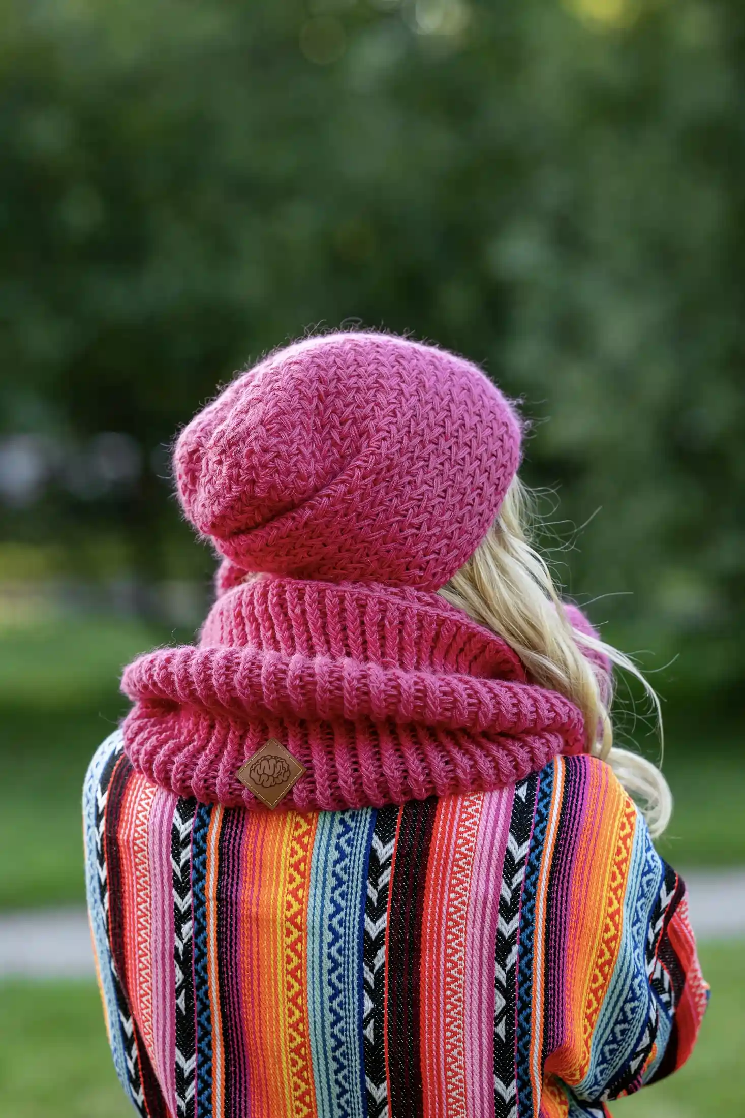 Czapka MERINO 67% "Malina" EXPLORER 48 komin do wielokrotnego owijania