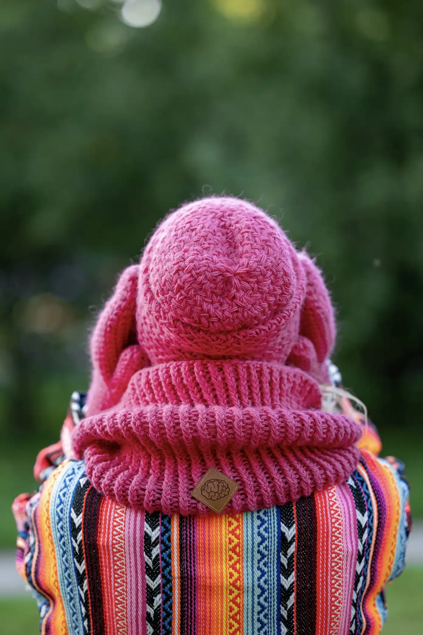 Czapka MERINO 67% "Malina" EXPLORER 45 komin z delikatnej przędzy jedwabnej