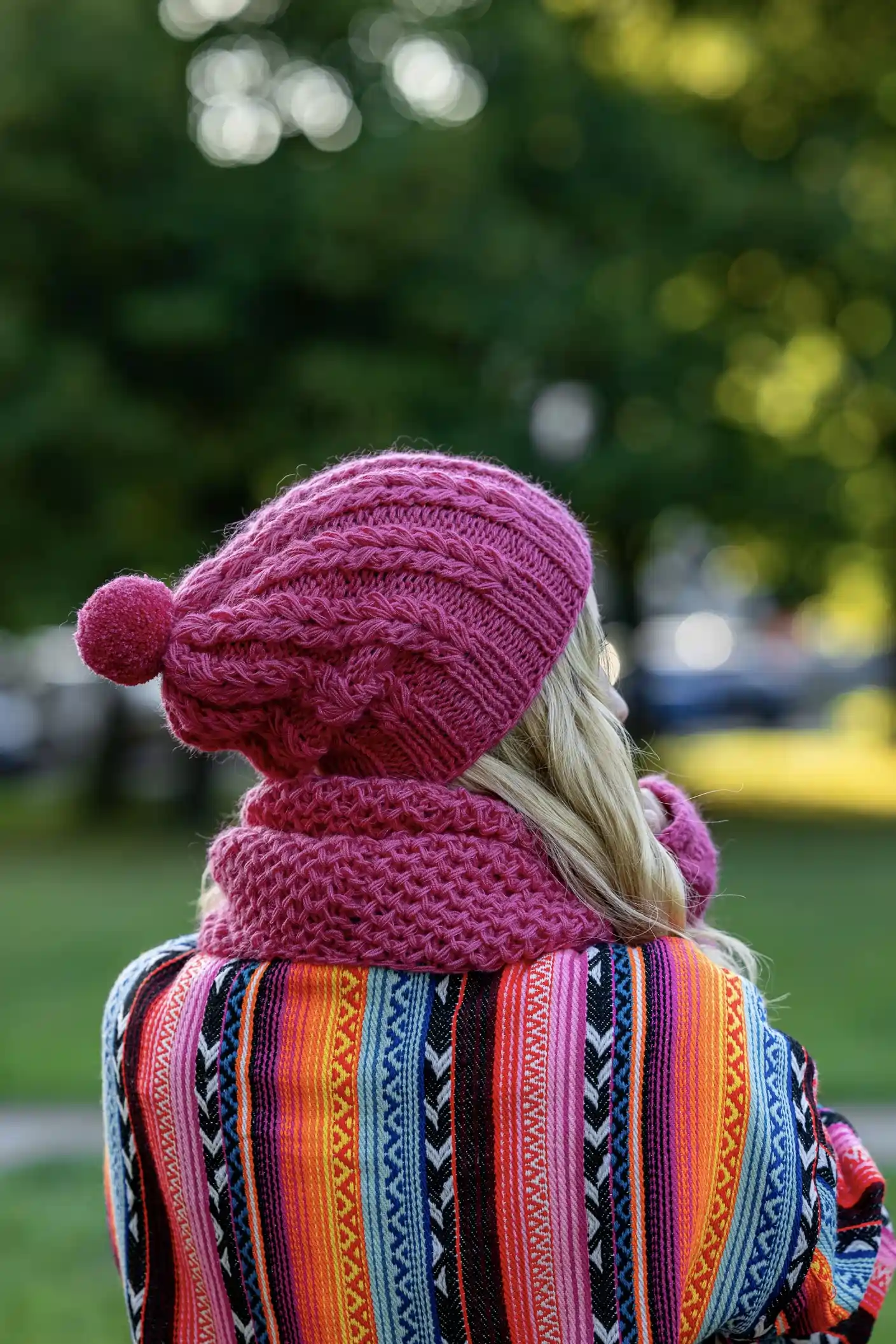 Czapka MERINO Smile "Malina" + podszewka JEDWAB 78 luksusowa czapka pomponowa