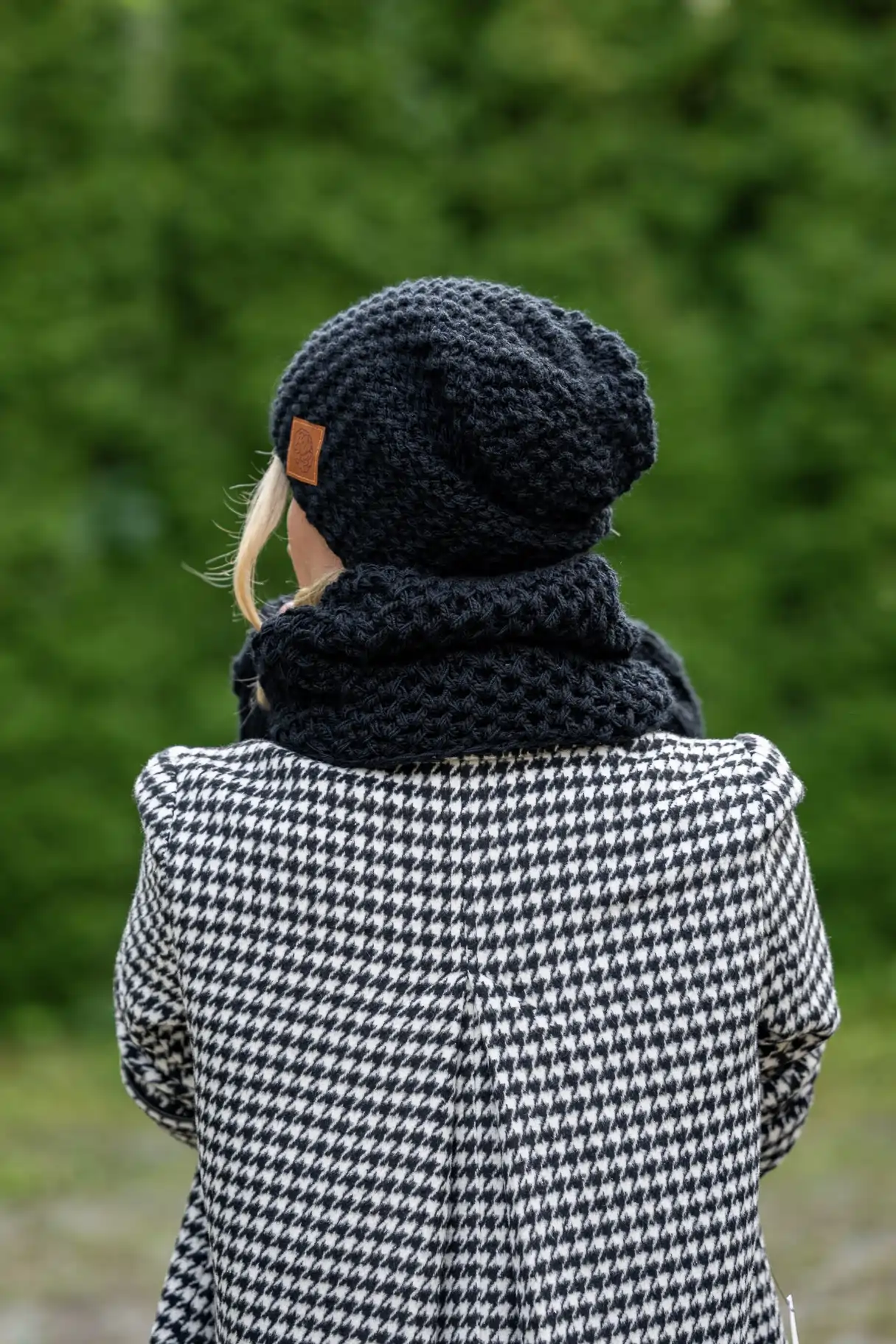 Mały komin z dodatkiem MERINO 67% "Czarny" 64 mały komin damski merino