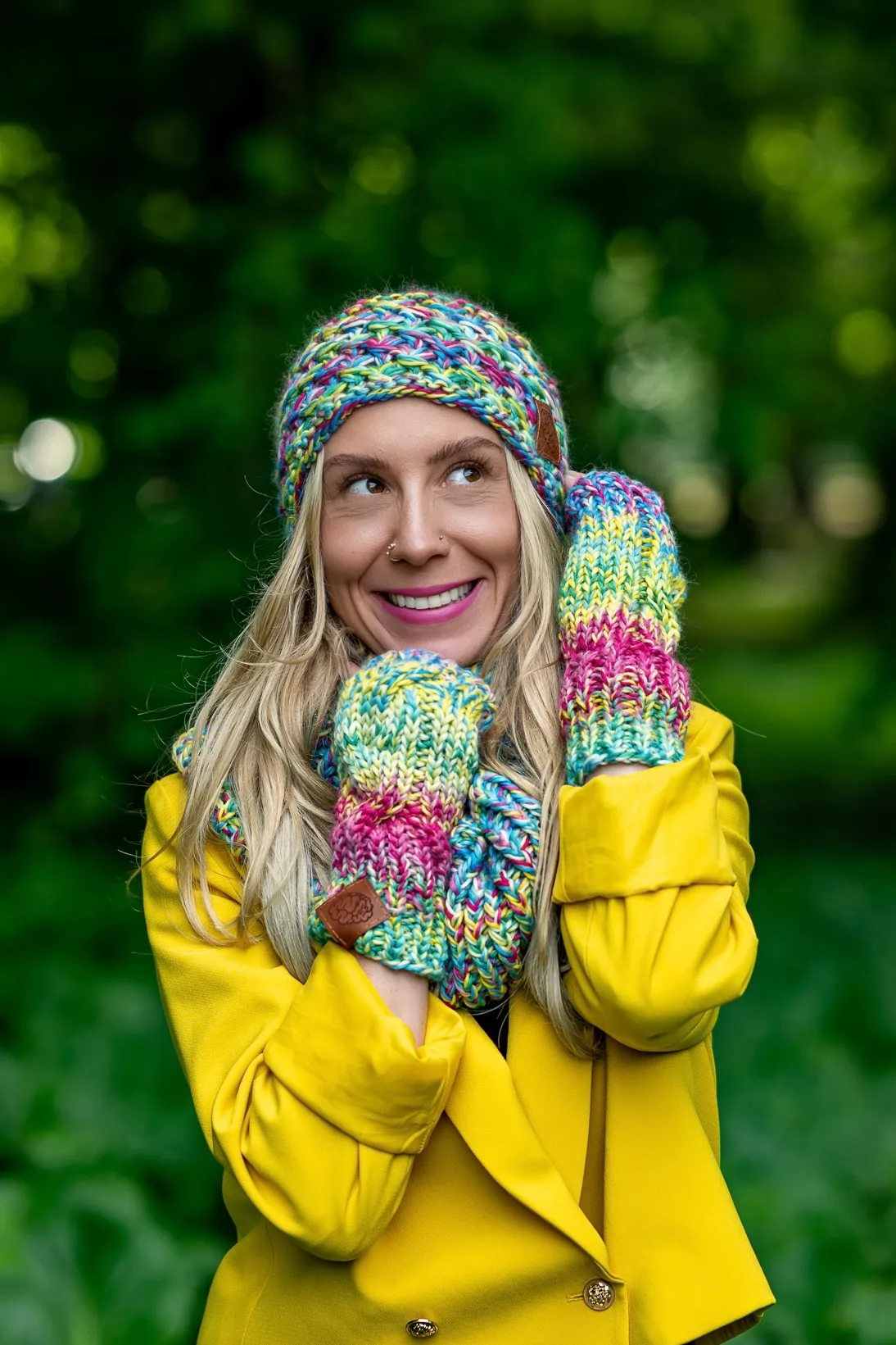Mitenki MERINO 100% "Cukierki" 43 mitenki damskie wełniane