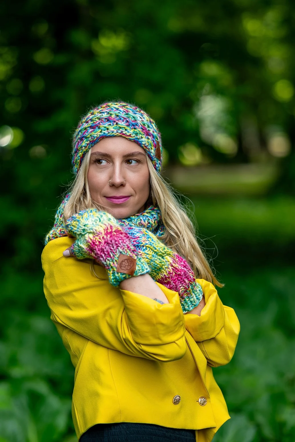 Mitenki MERINO 100% "Cukierki" 44 mitenki handmade damskie