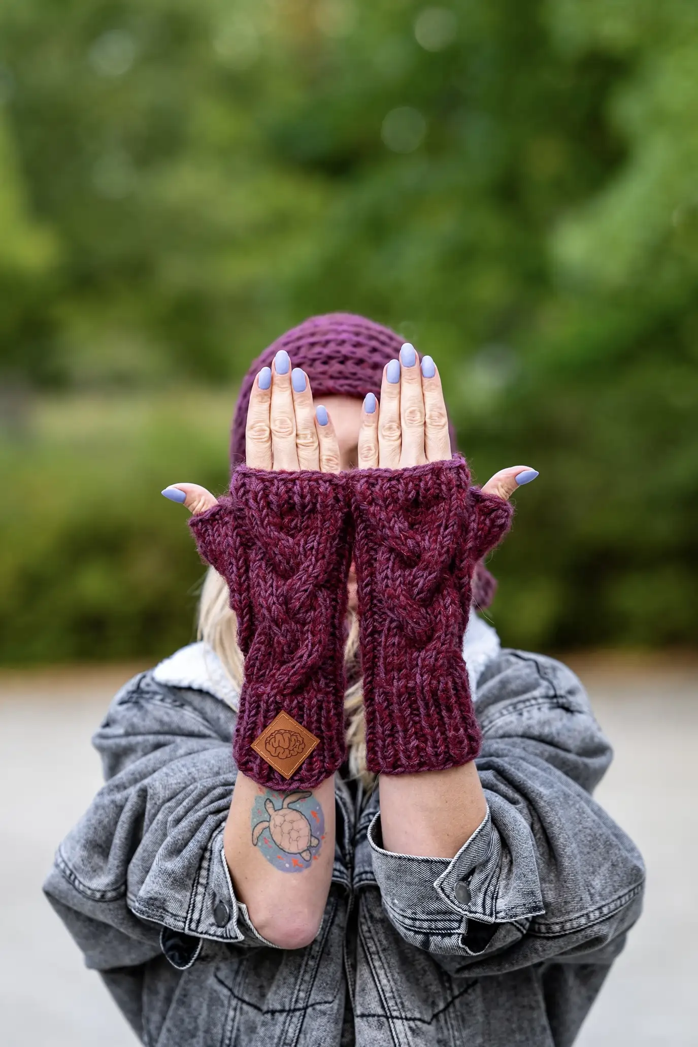 Mitenki MERINO ,,Bordo" 42 mitenki merino i alpaka