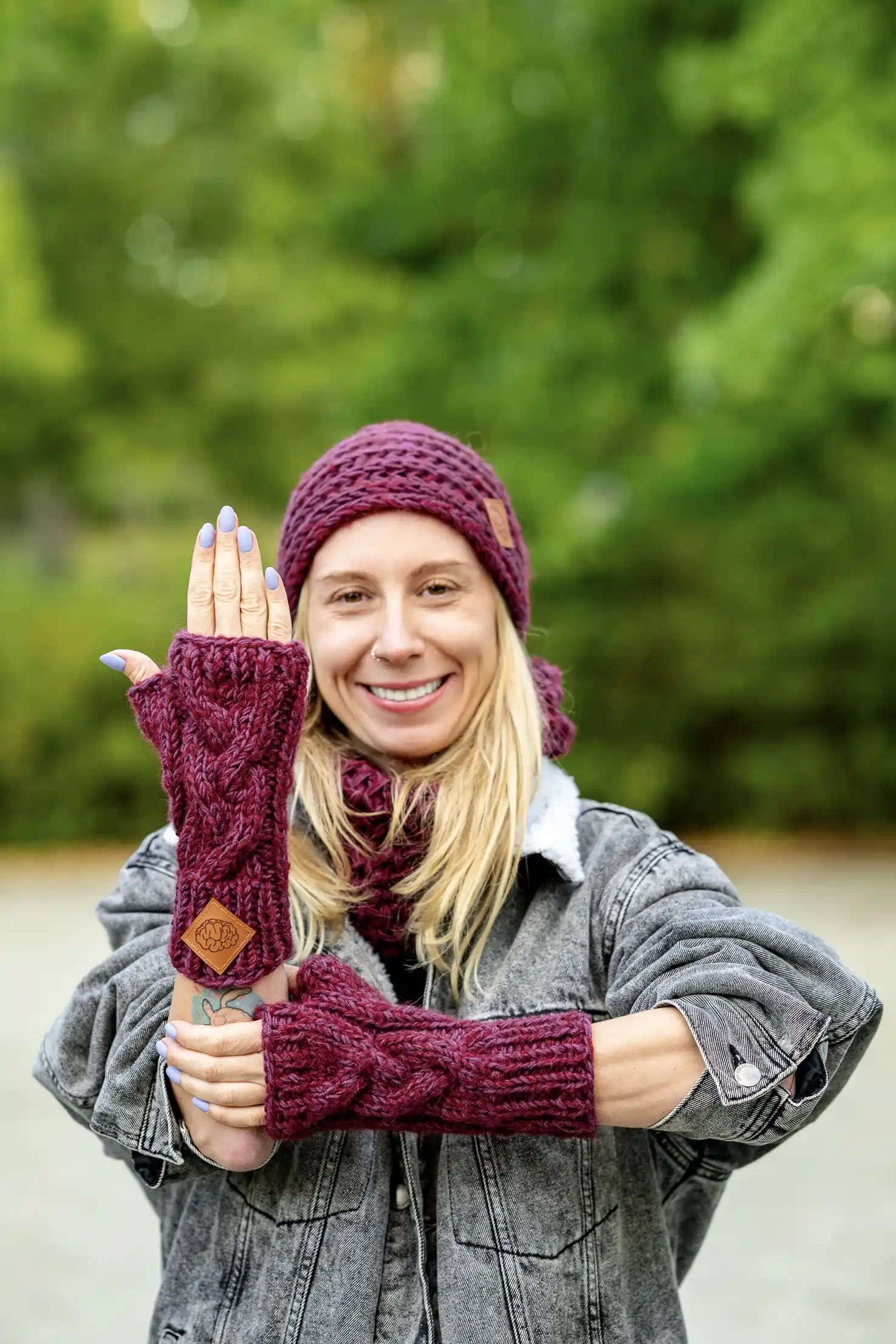 Mitenki MERINO ,,Bordo" 44 mitenki premium
