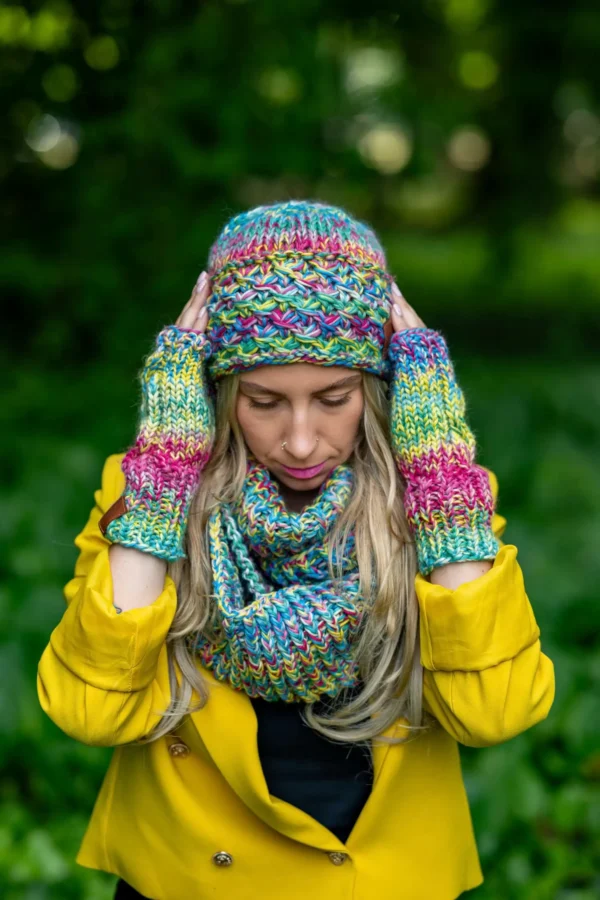 Mitenki MERINO 100% "Cukierki" 19 mitenki z wełny merino