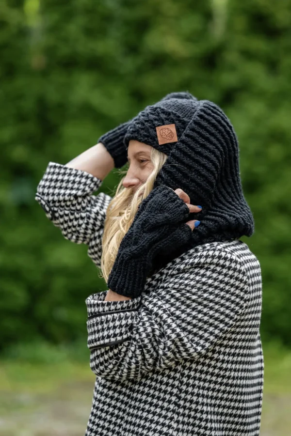 szeroki komin damski z wełny